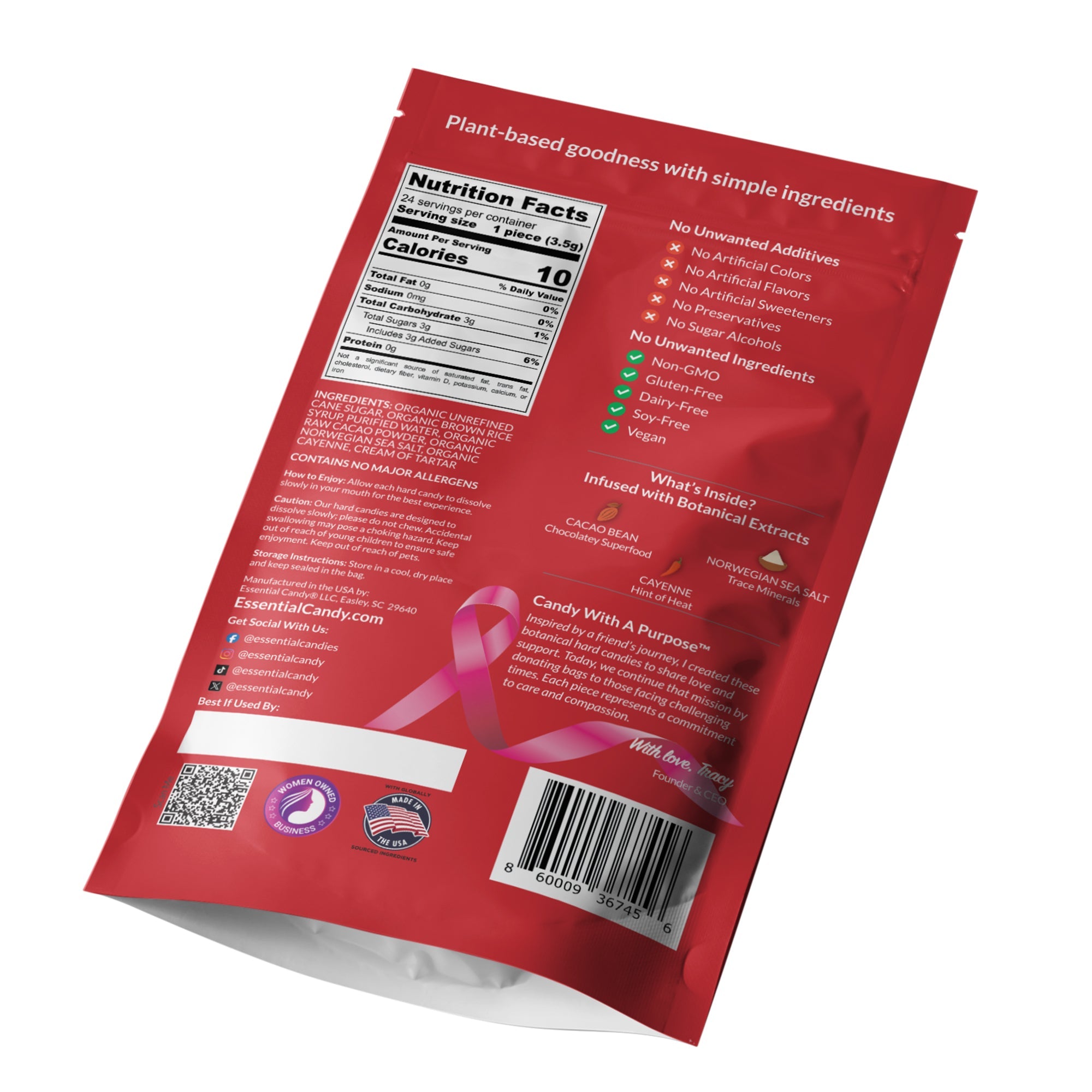 Cacao Sea Salt & Cayenne™ Botanical Lozenges – Rich & Chocolatey – Organic Cacao, Norwegian Sea Salt & Cayenne – Gluten-Free, Non-GMO, Vegan
