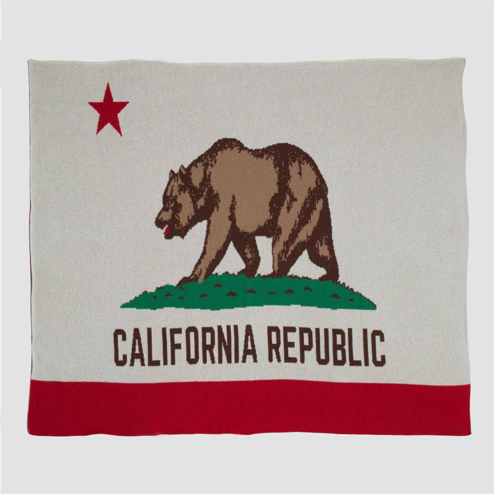 Cotton Sustainable Knit Throw Blanket - California Flag