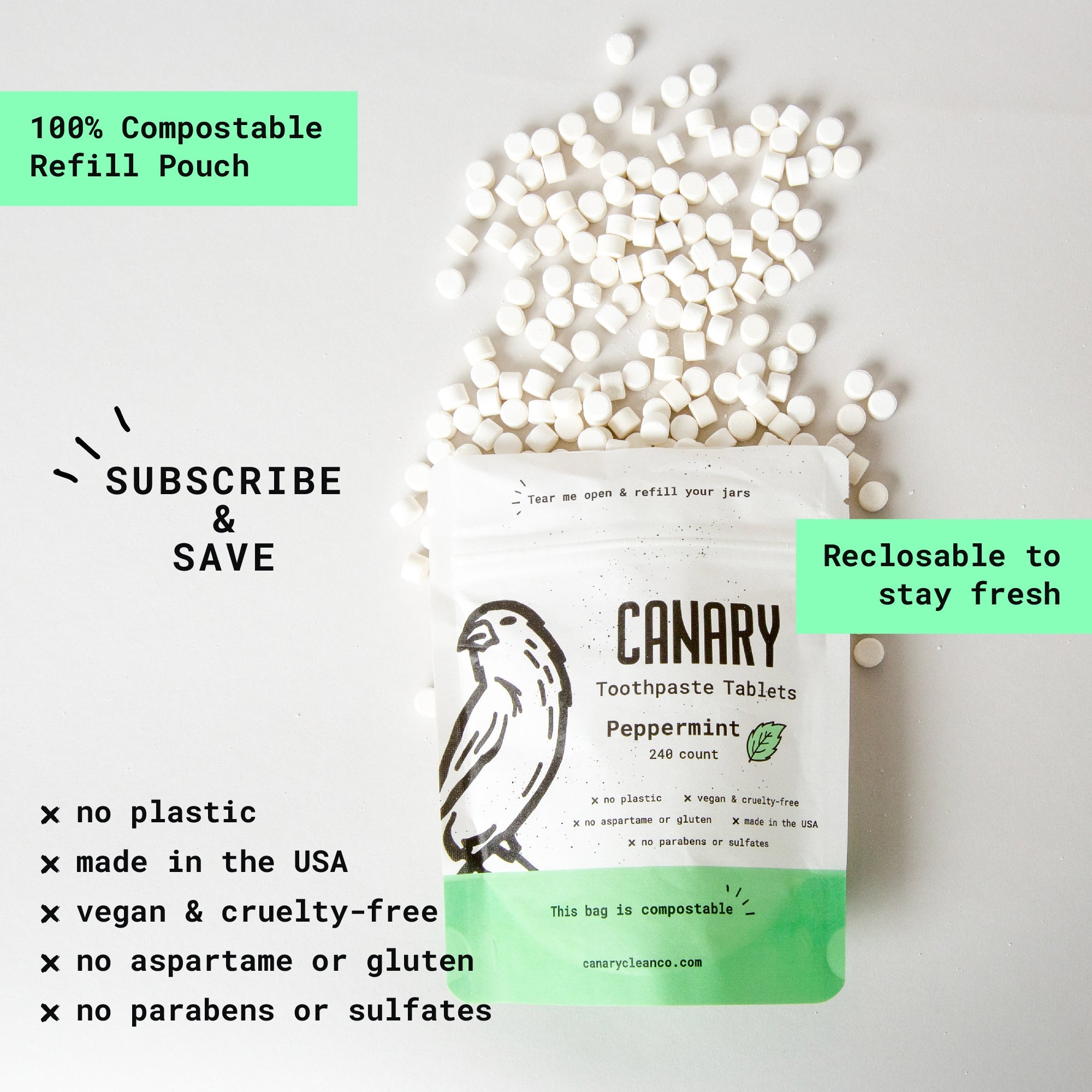 Eco-Friendly Toothpaste Tablets - 4 Pack Sample Set