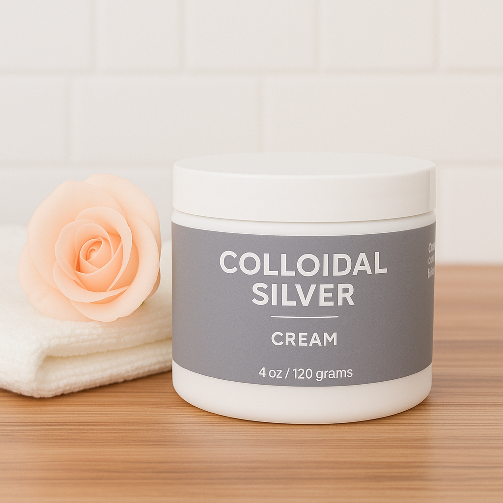 Antibacterial Colloidal Silver Organic Cream - 2 or 4 Oz.