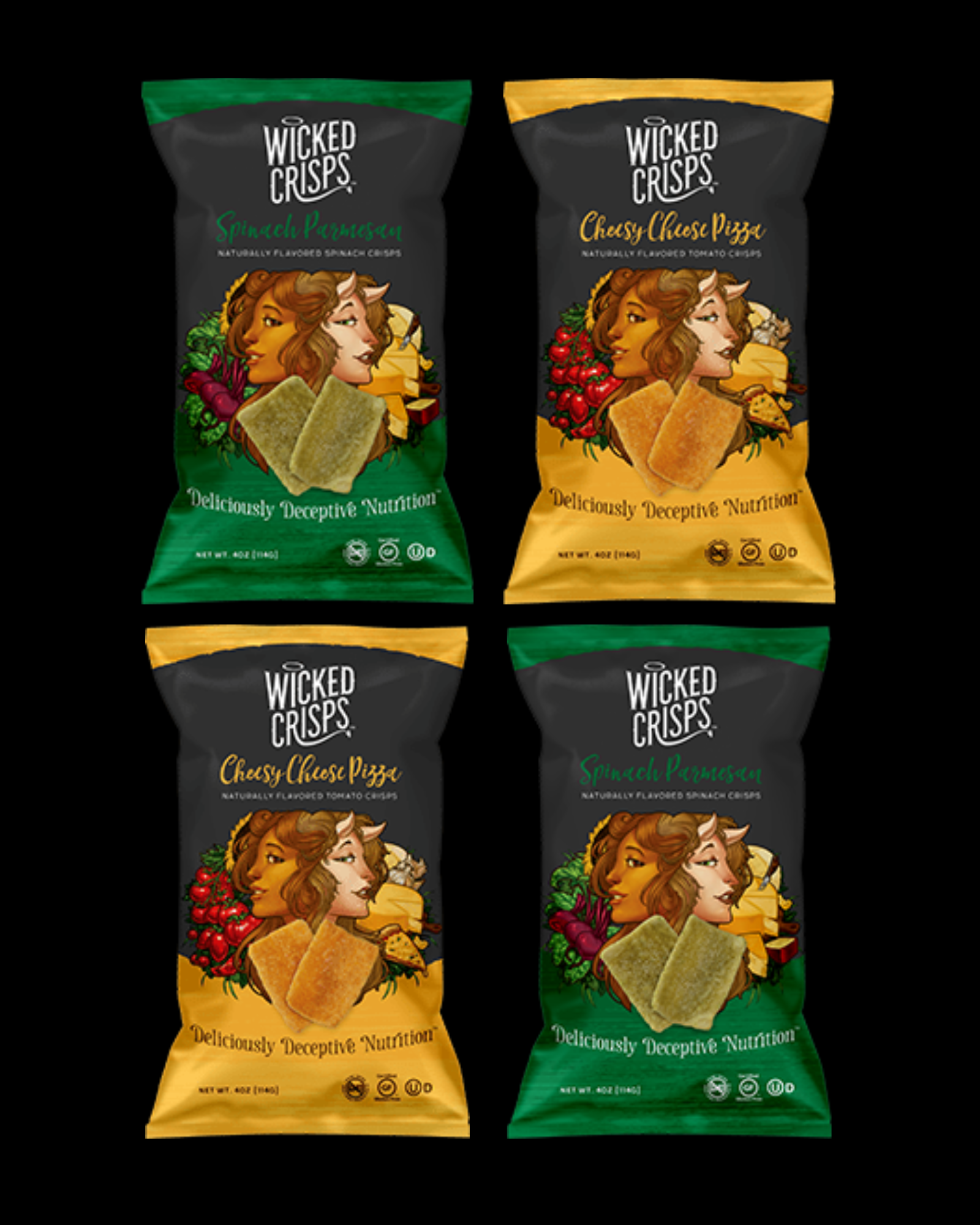 Cheese Pizza & Spinach Parmesan Crisps Duo - 4 Pack