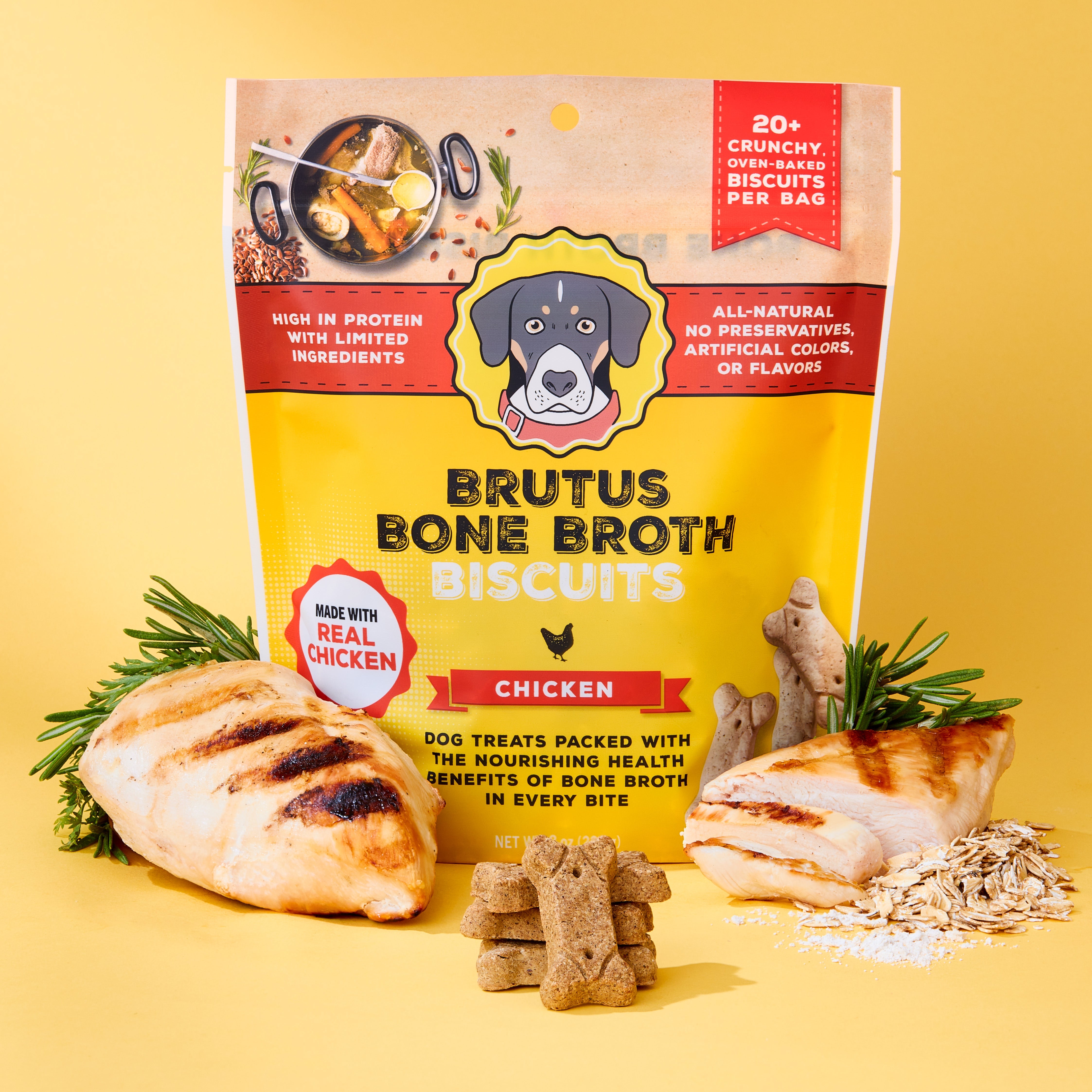 Natural Crunchy Chicken Bone Broth Biscuits