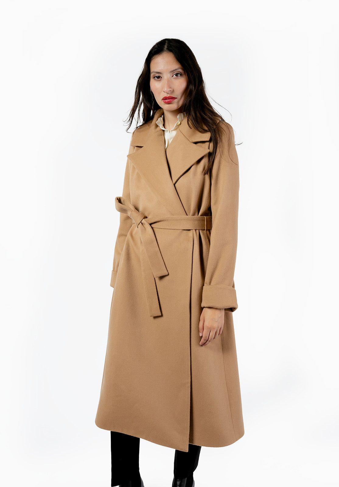 The Dearborn Long Wool Trench Overcoat - Camel