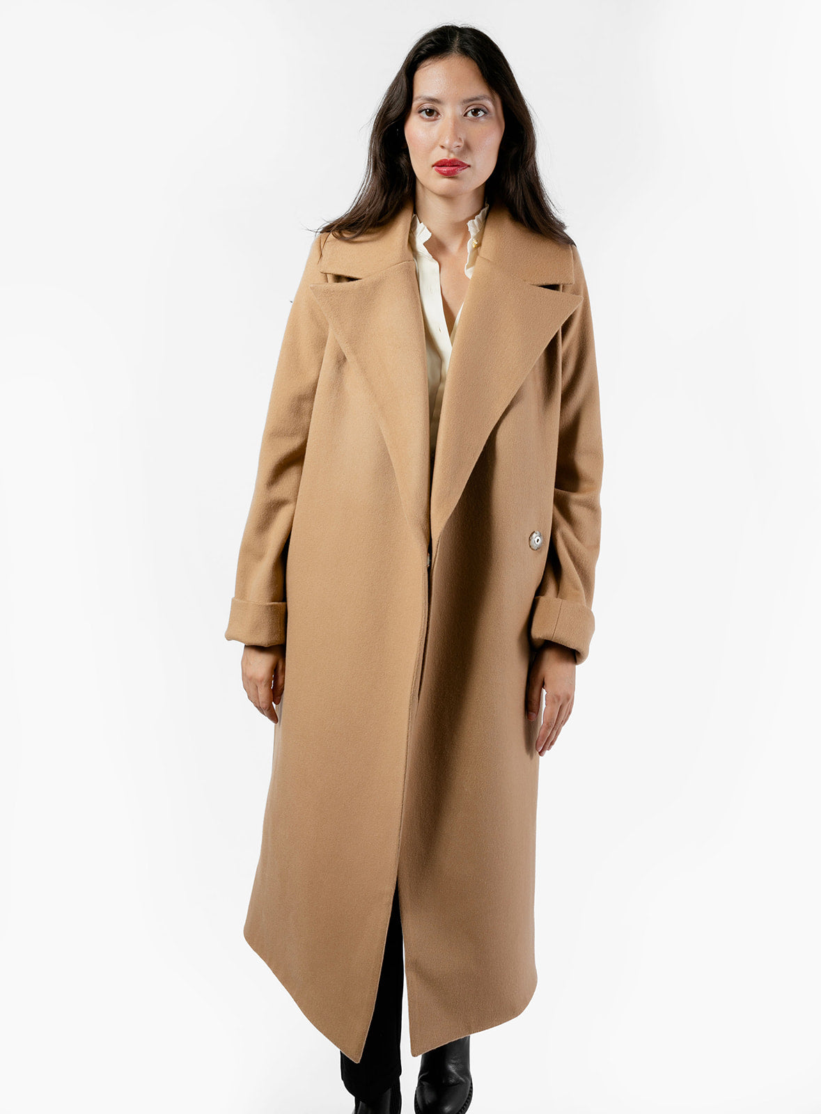 The Dearborn Long Wool Trench Overcoat - Camel