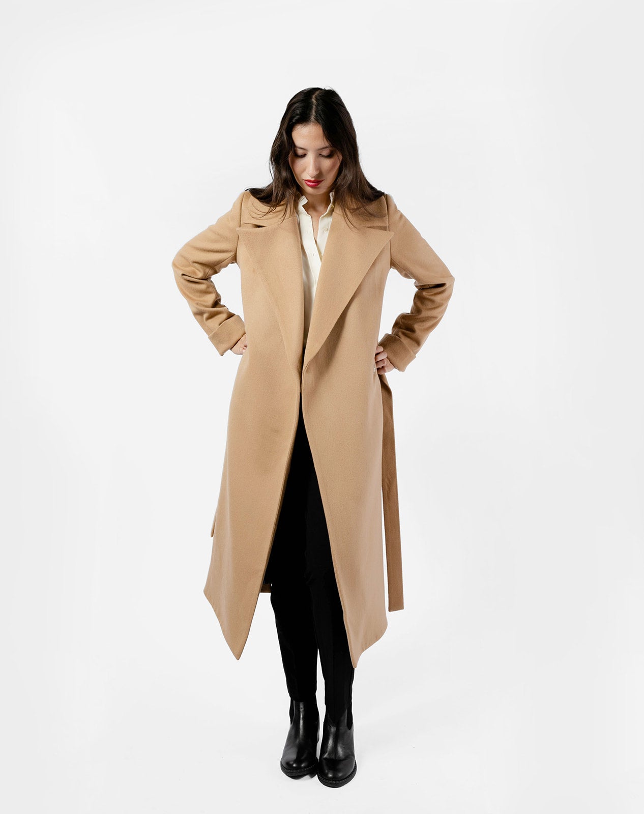 The Dearborn Long Wool Trench Overcoat - Camel