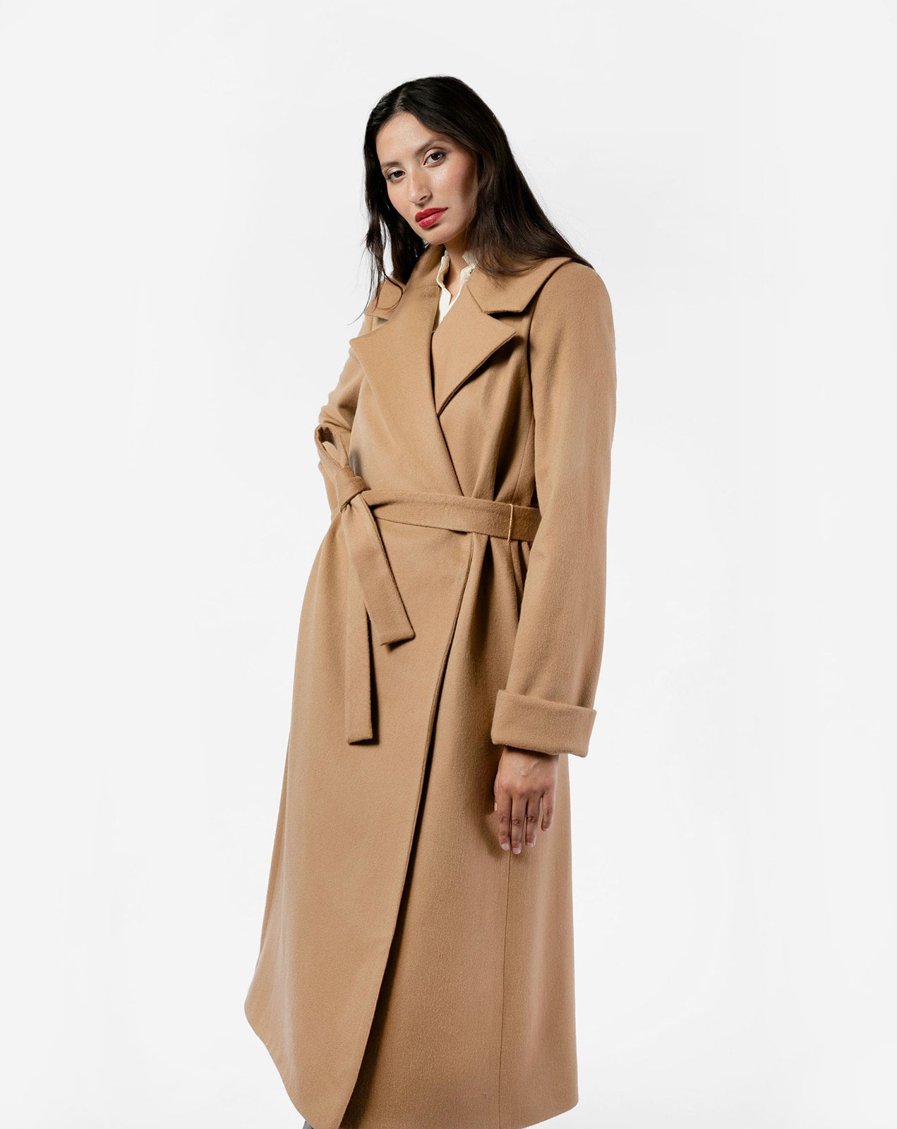 The Dearborn Long Wool Trench Overcoat - Camel