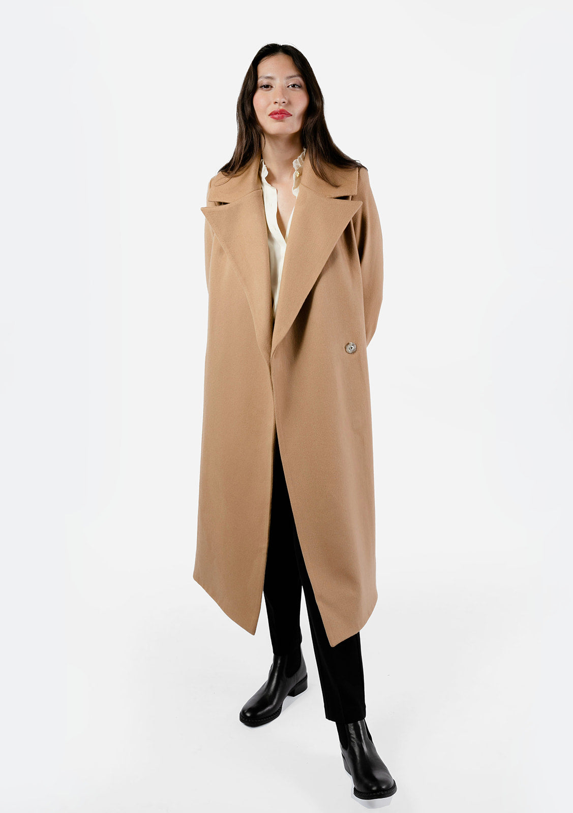 The Dearborn Long Wool Trench Overcoat - Camel