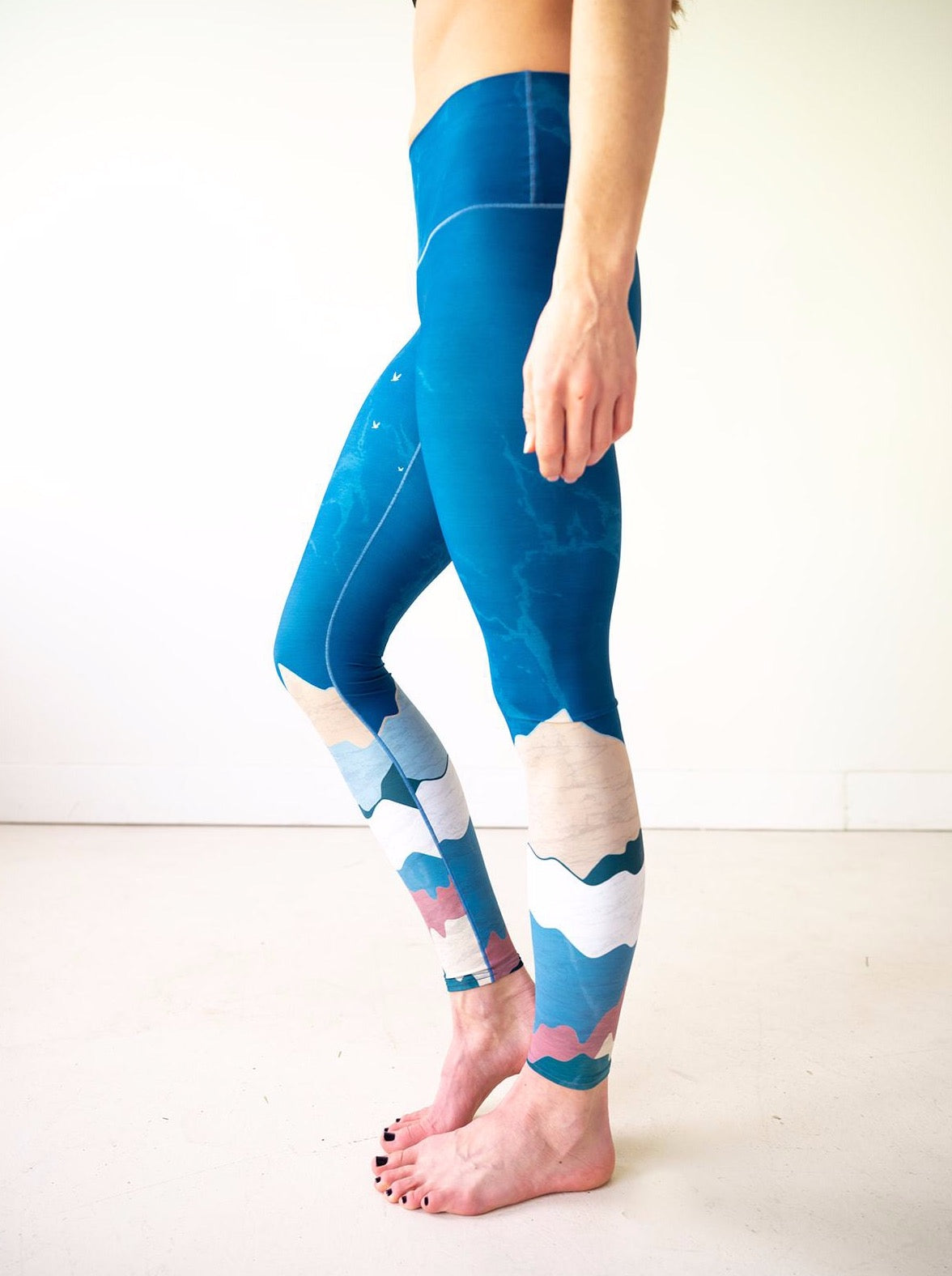 Eco-Friendly Abstract Mountain Yoga Pants