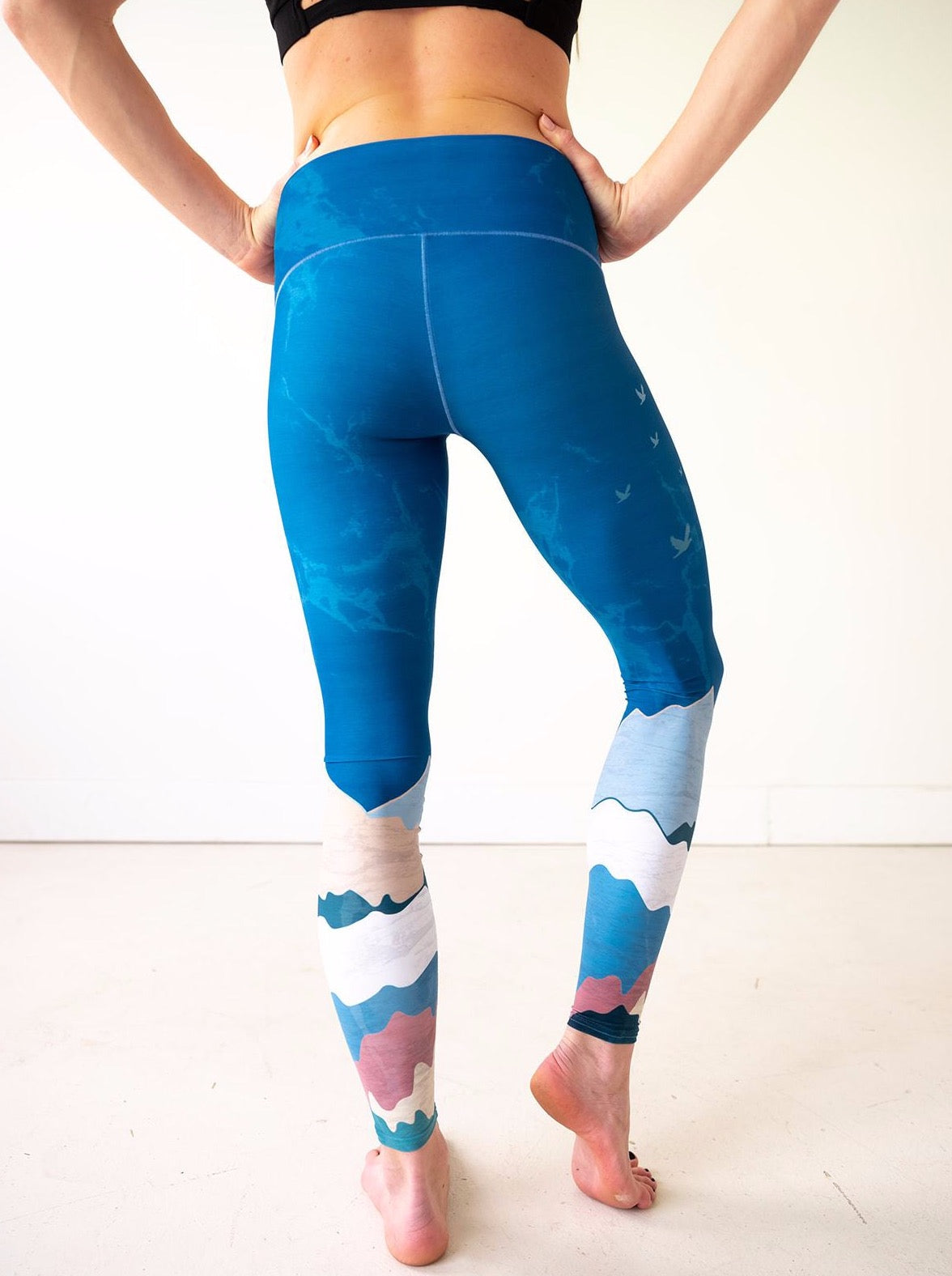 Eco-Friendly Abstract Mountain Yoga Pants