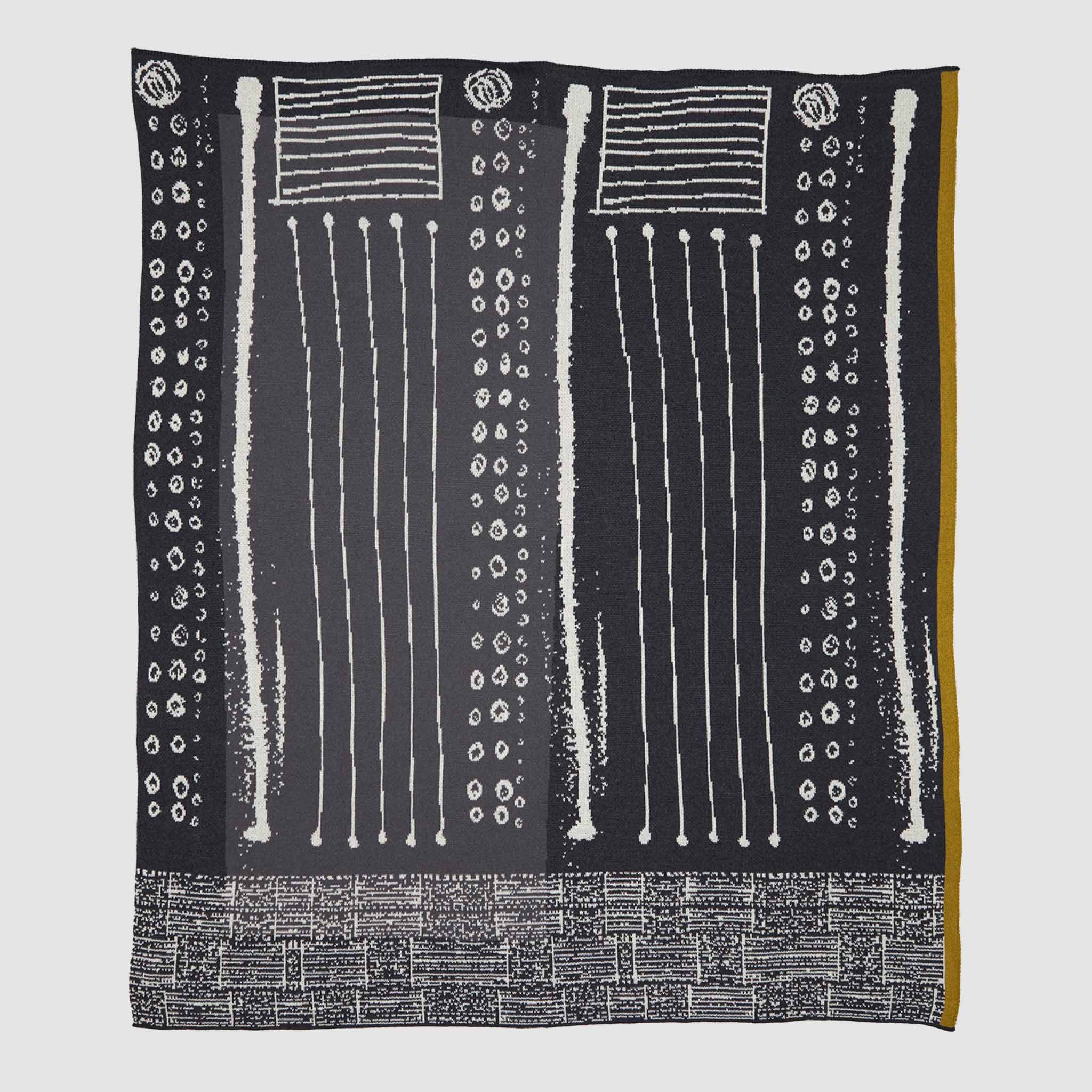 Cotton Sustainable Knit Striped Throw Blanket - Cosmos by Susy Pilgrim Waters