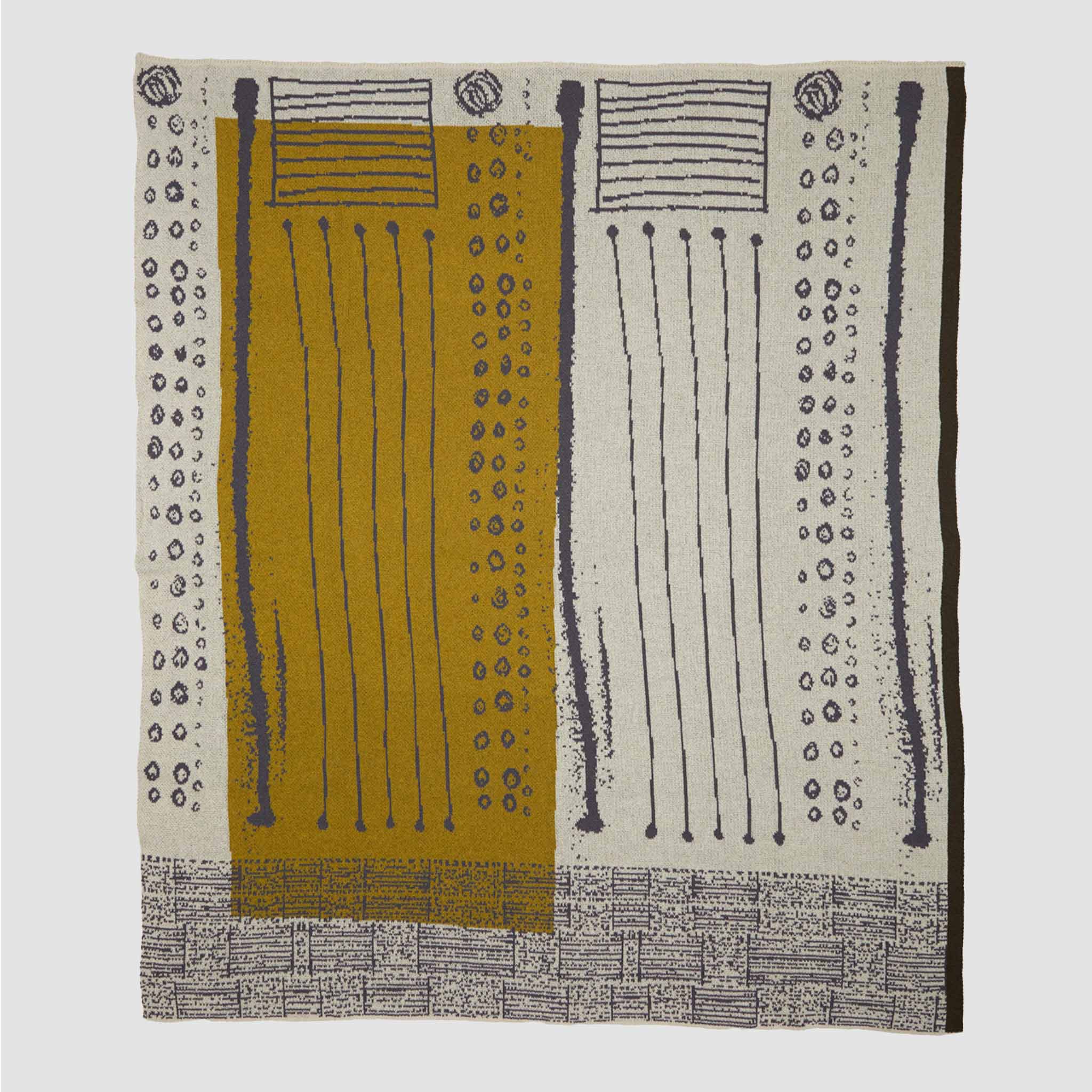 Cotton Sustainable Knit Striped Throw Blanket - Cosmos by Susy Pilgrim Waters