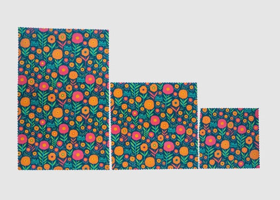 Eco-Friendly Beeswax Food Wrap - Fall Bloom Print