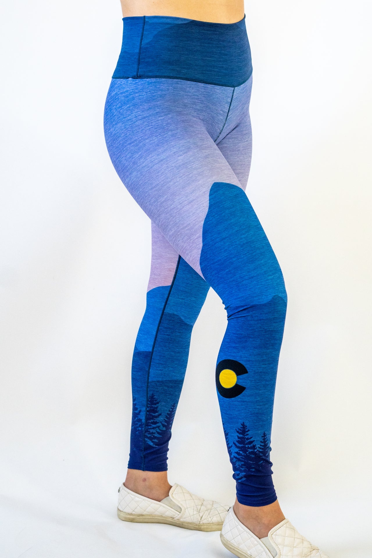 Eco-Friendly Mountain Sunset Native Yoga Pants