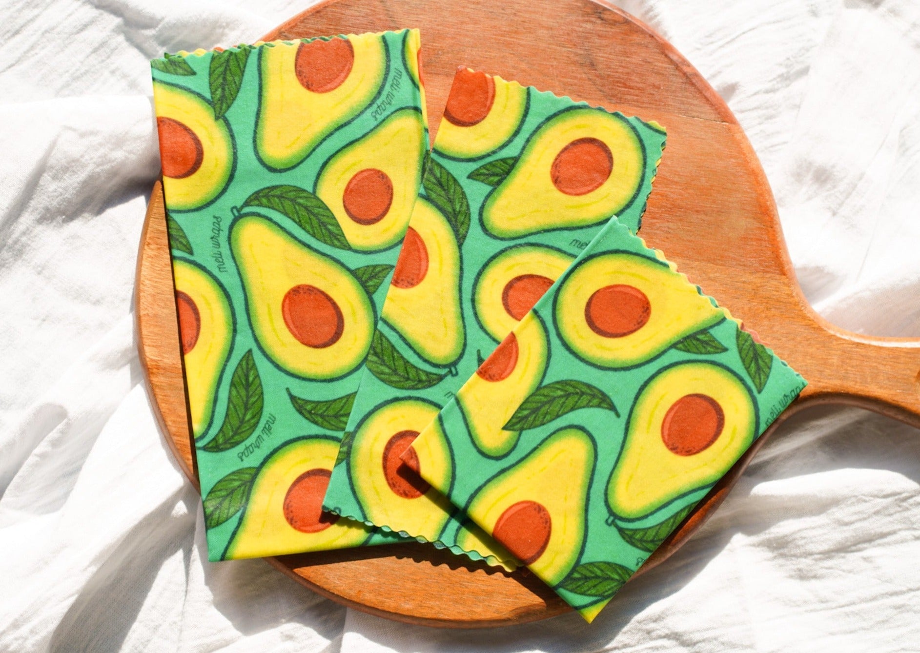 Eco-Friendly Beeswax Food Wrap - Avocado Print