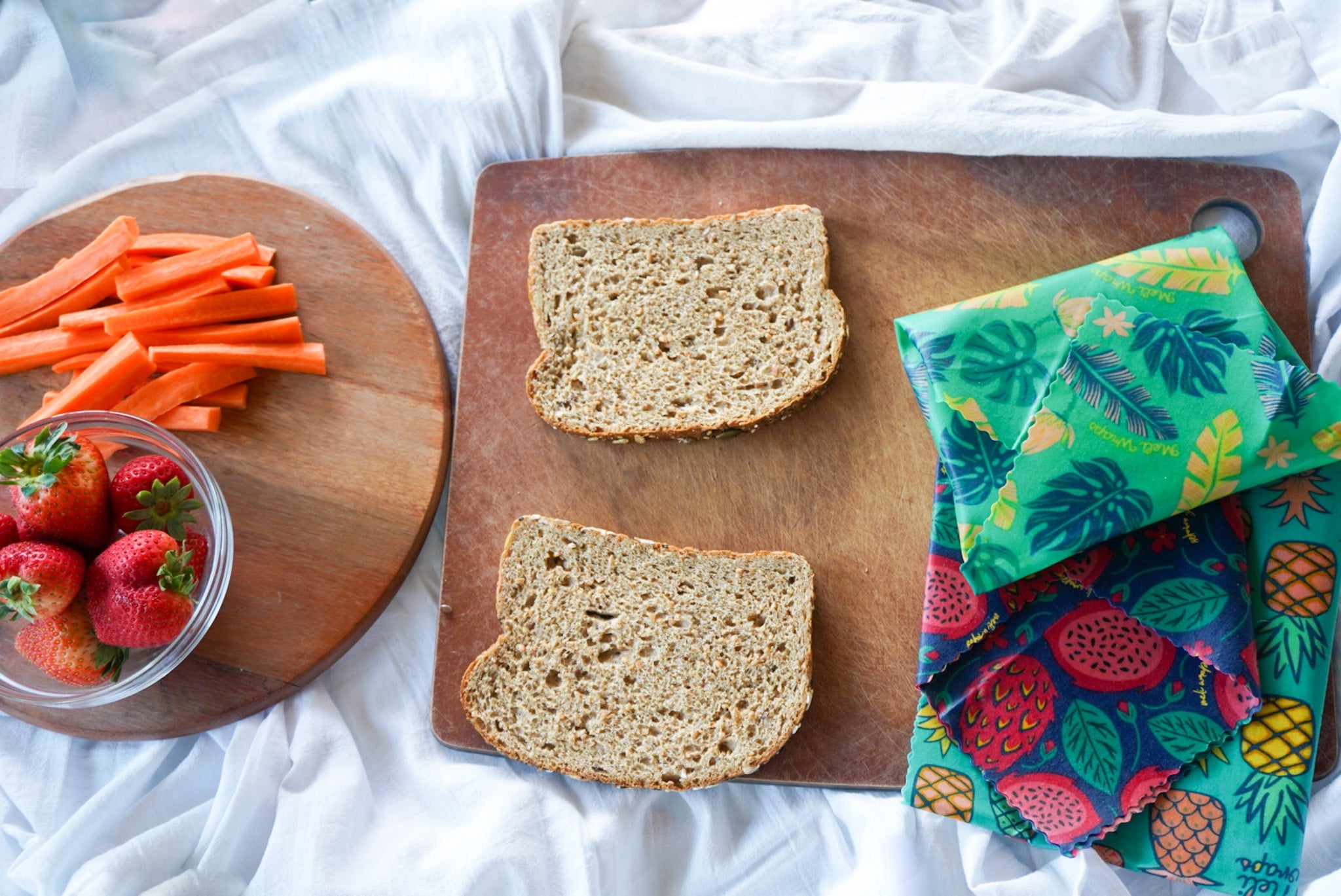 Eco-Friendly Beeswax Food Wrap - Dragonfruit Print