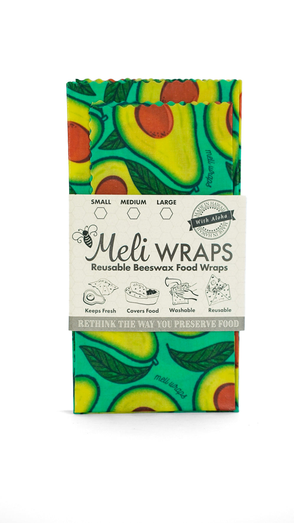 Eco-Friendly Beeswax Food Wrap - Avocado Print