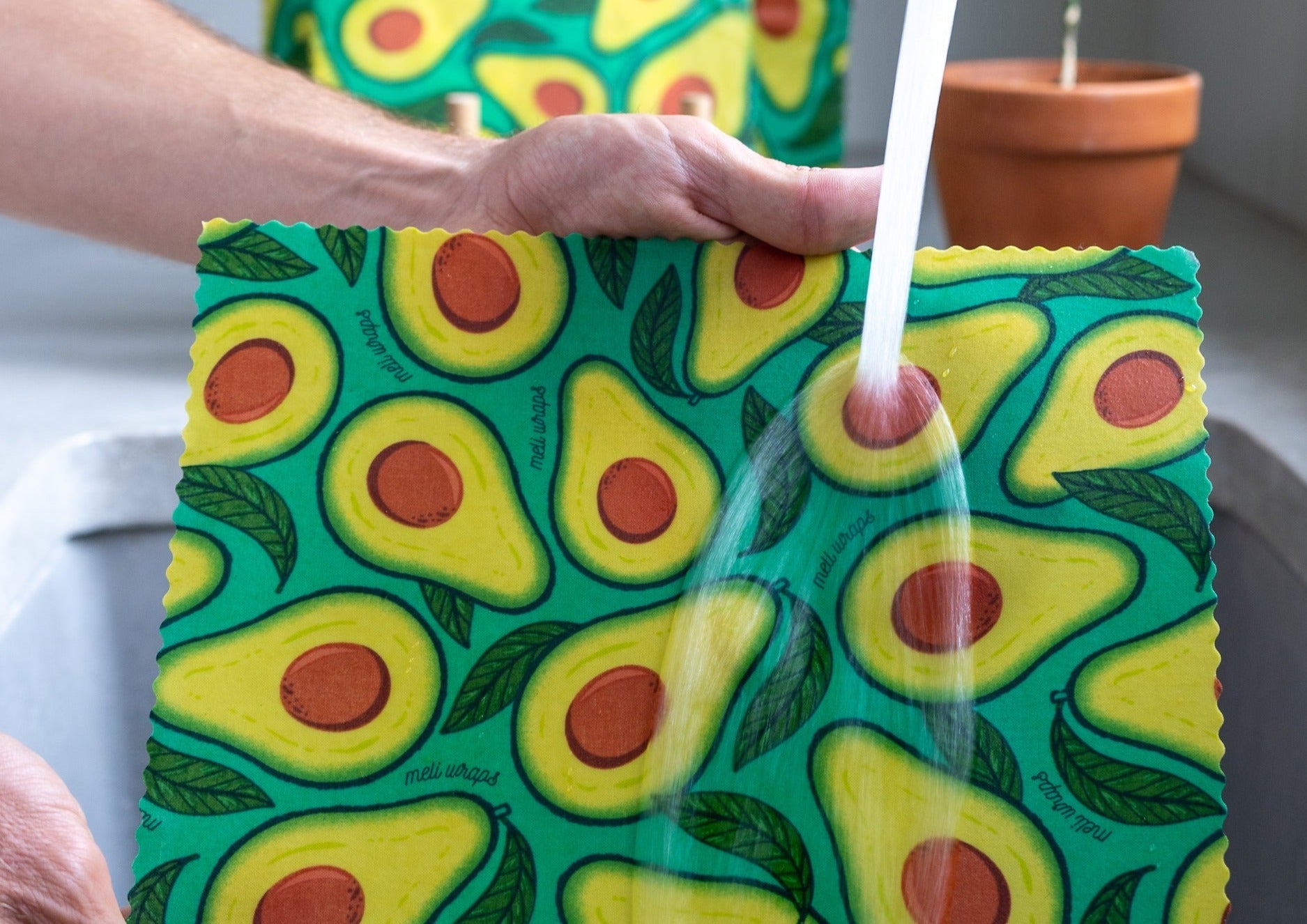 Eco-Friendly Beeswax Food Wrap - Avocado Print