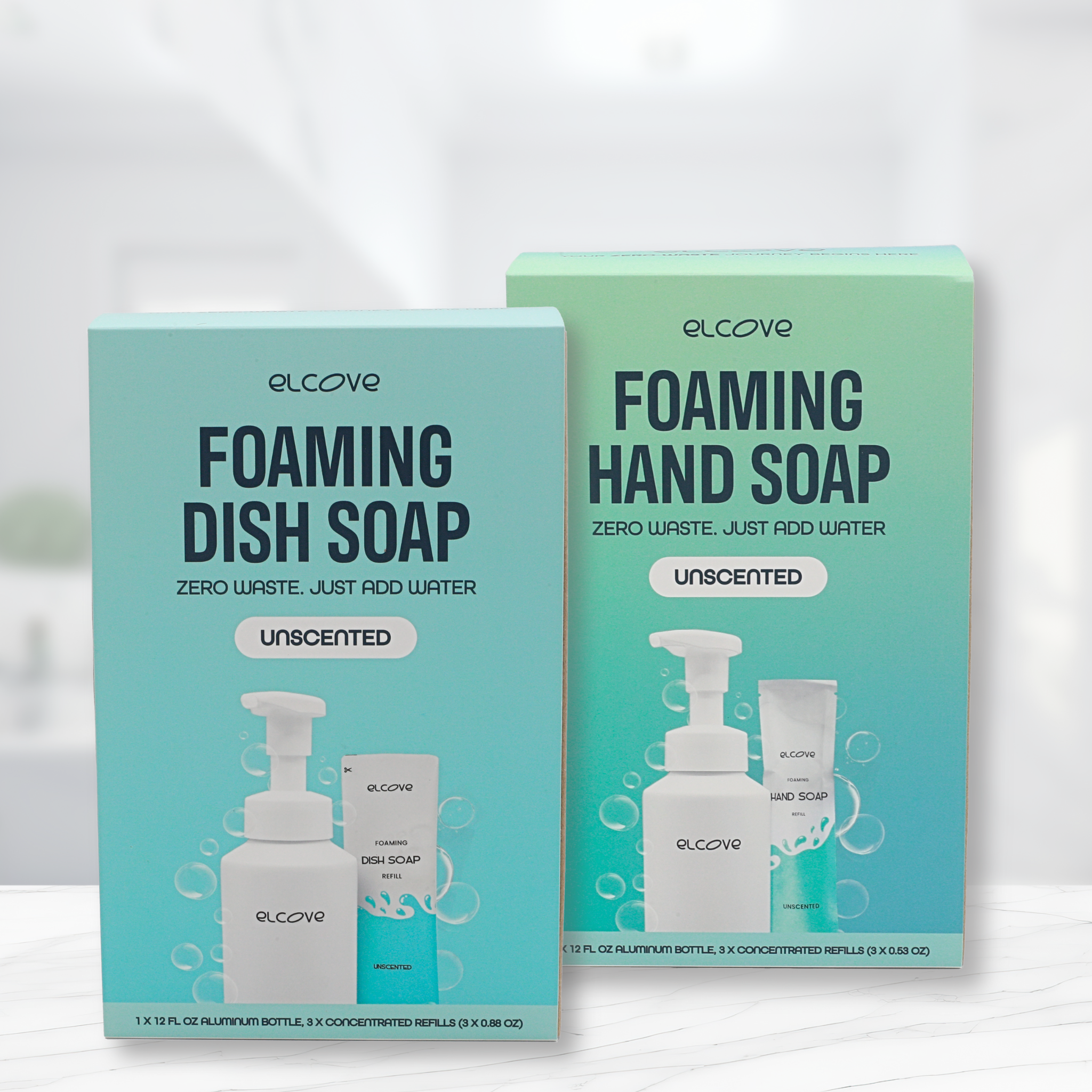 Plastic-Free Hand and Dish Soap Starter Set - Unscented