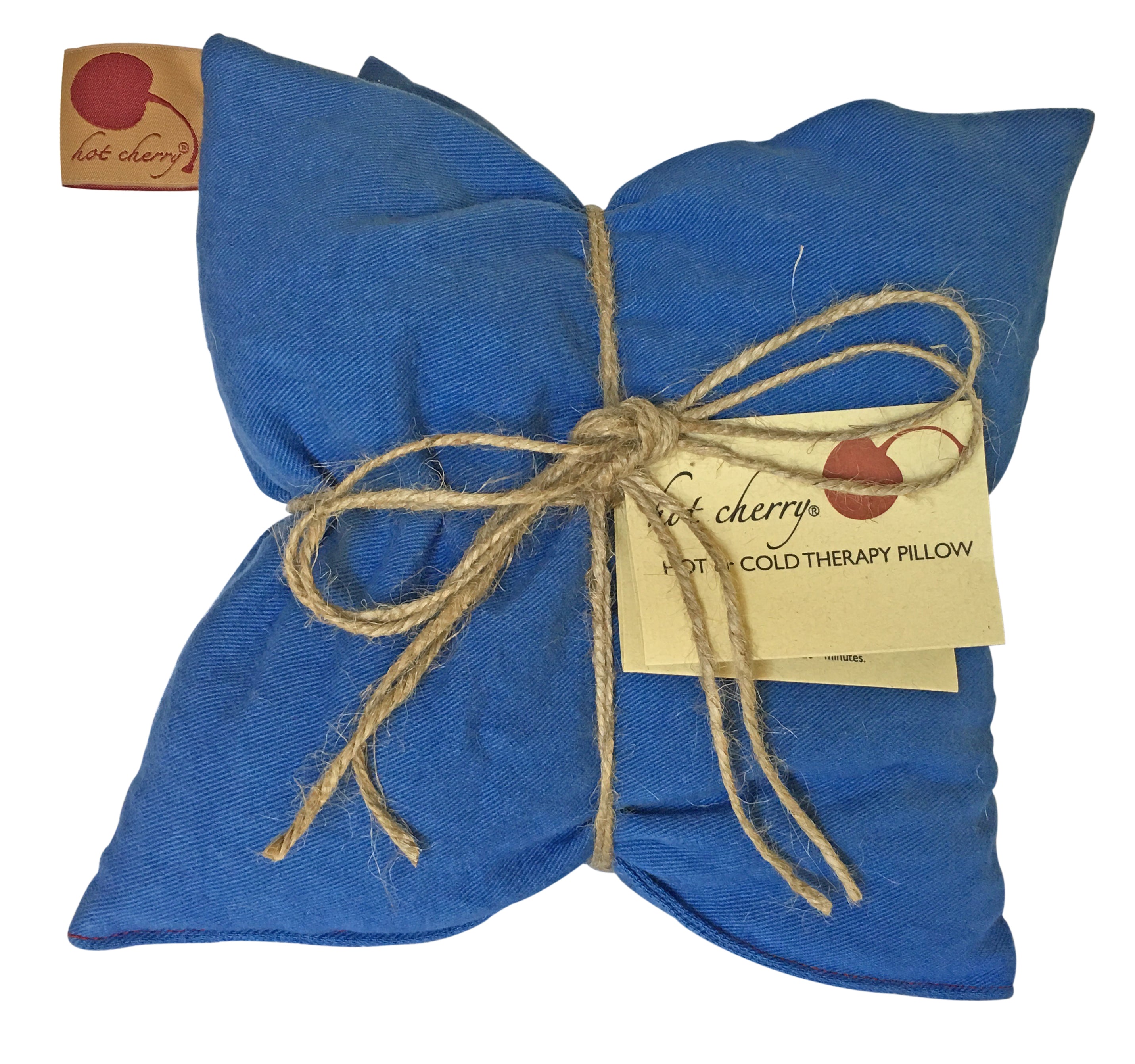 Hot Cherry Double Square Pillow - Blue Denim
