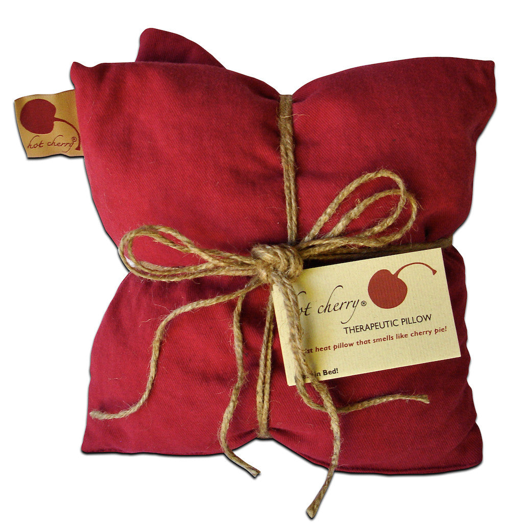 Hot Cherry Double Square Pillow - Red Denim