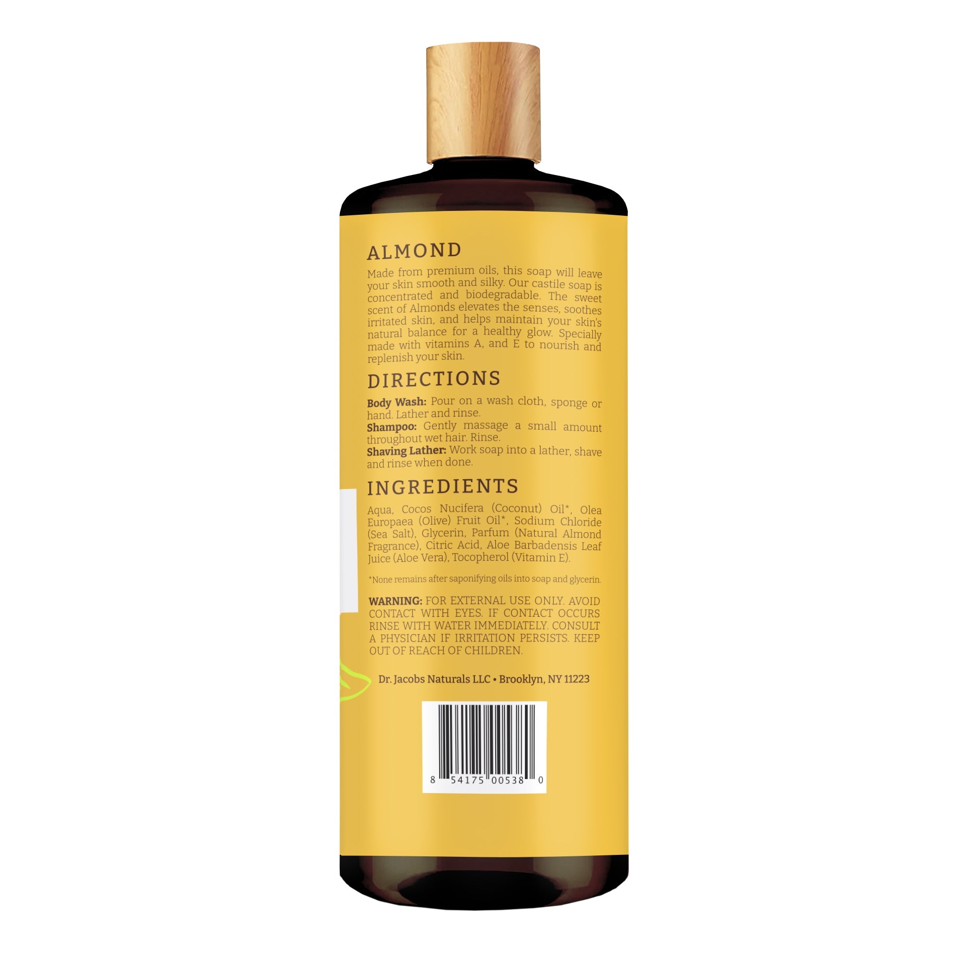 Almond Castile Soap Body Wash - 32 oz