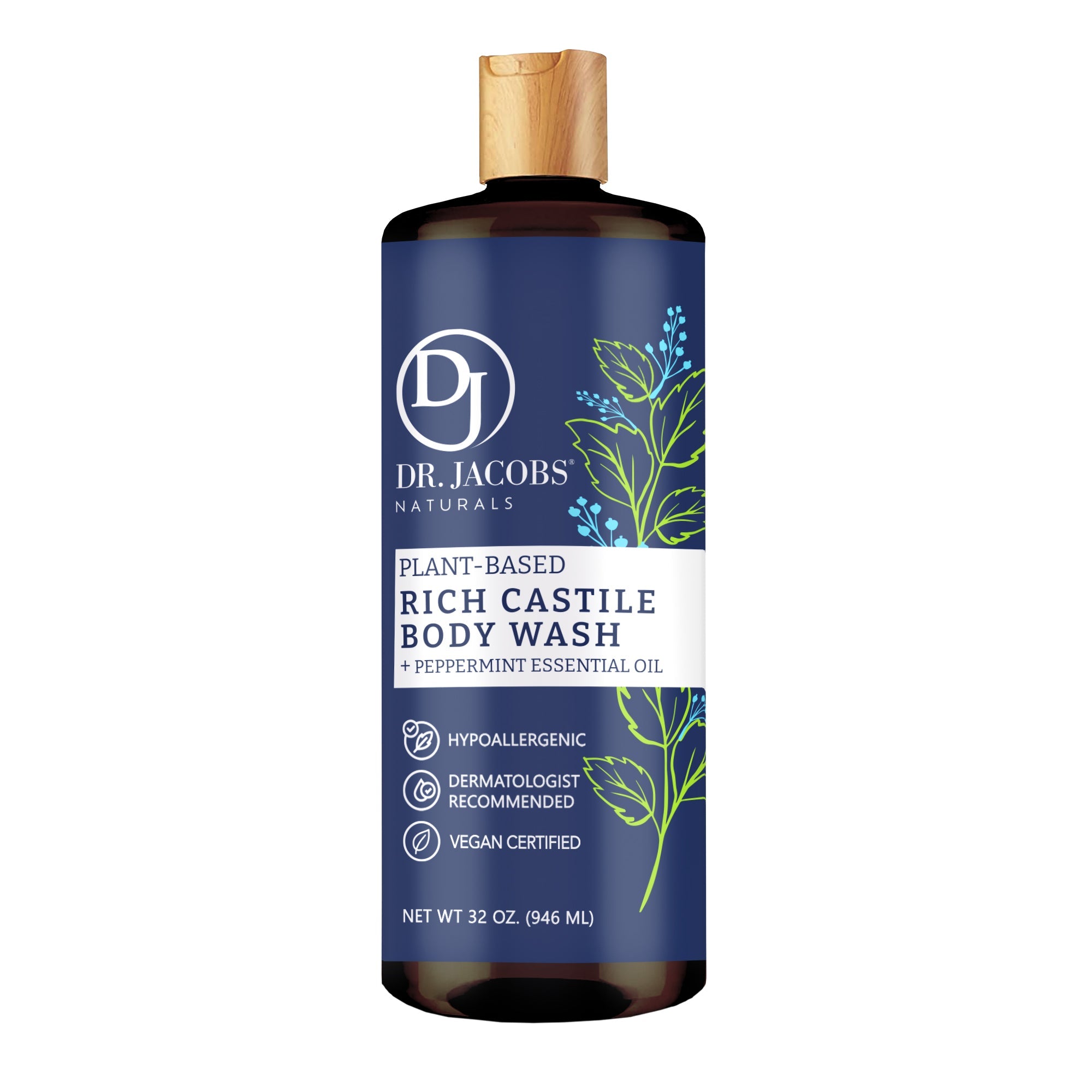 Peppermint Castile Soap Body Wash - 32 oz