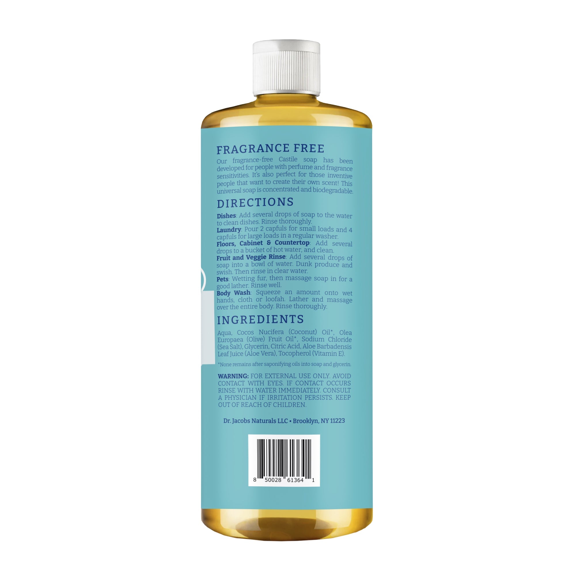 Fragrance-Free Castile Soap All-In-One - Thin Formula