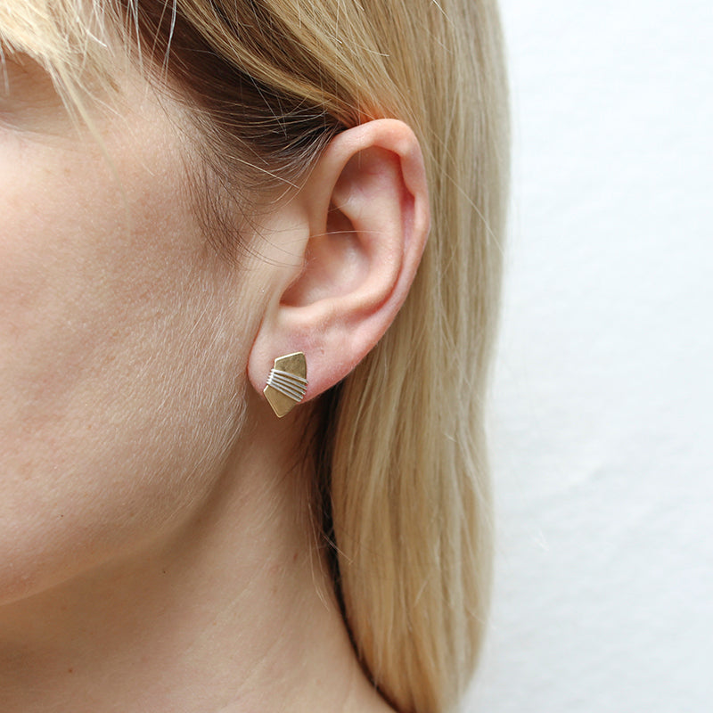 Small Wire Wrapped Fan Post Earring