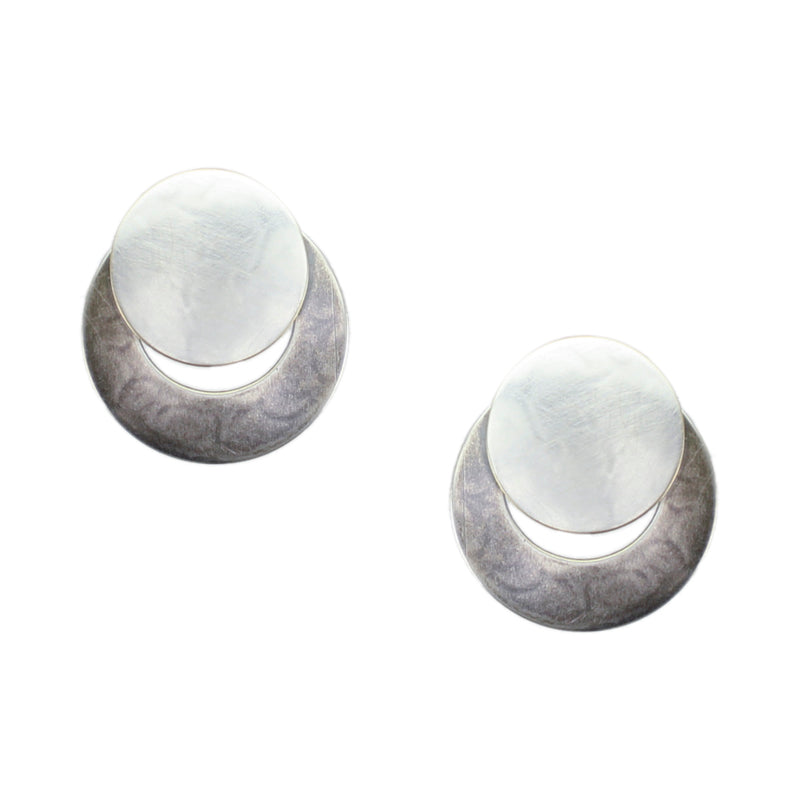 Disc Over Crescent Earring