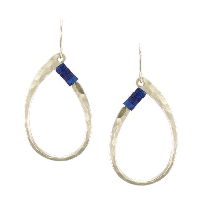 Oval Ring Earring with Gemstone Beads