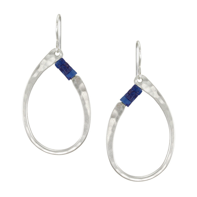 Oval Ring Earring with Gemstone Beads