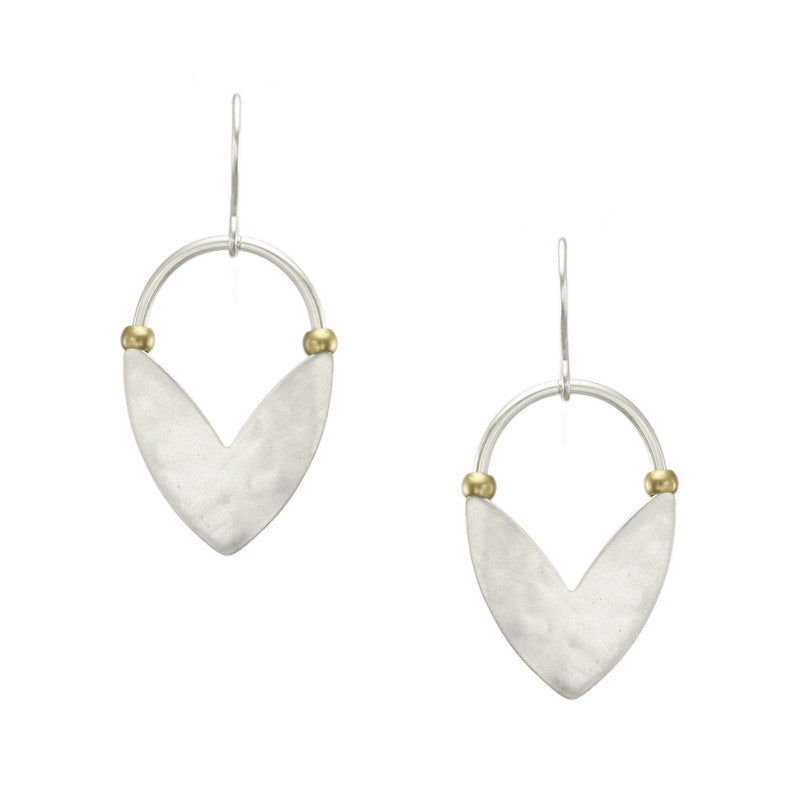 Small Chevron Leaf with Beads Earring