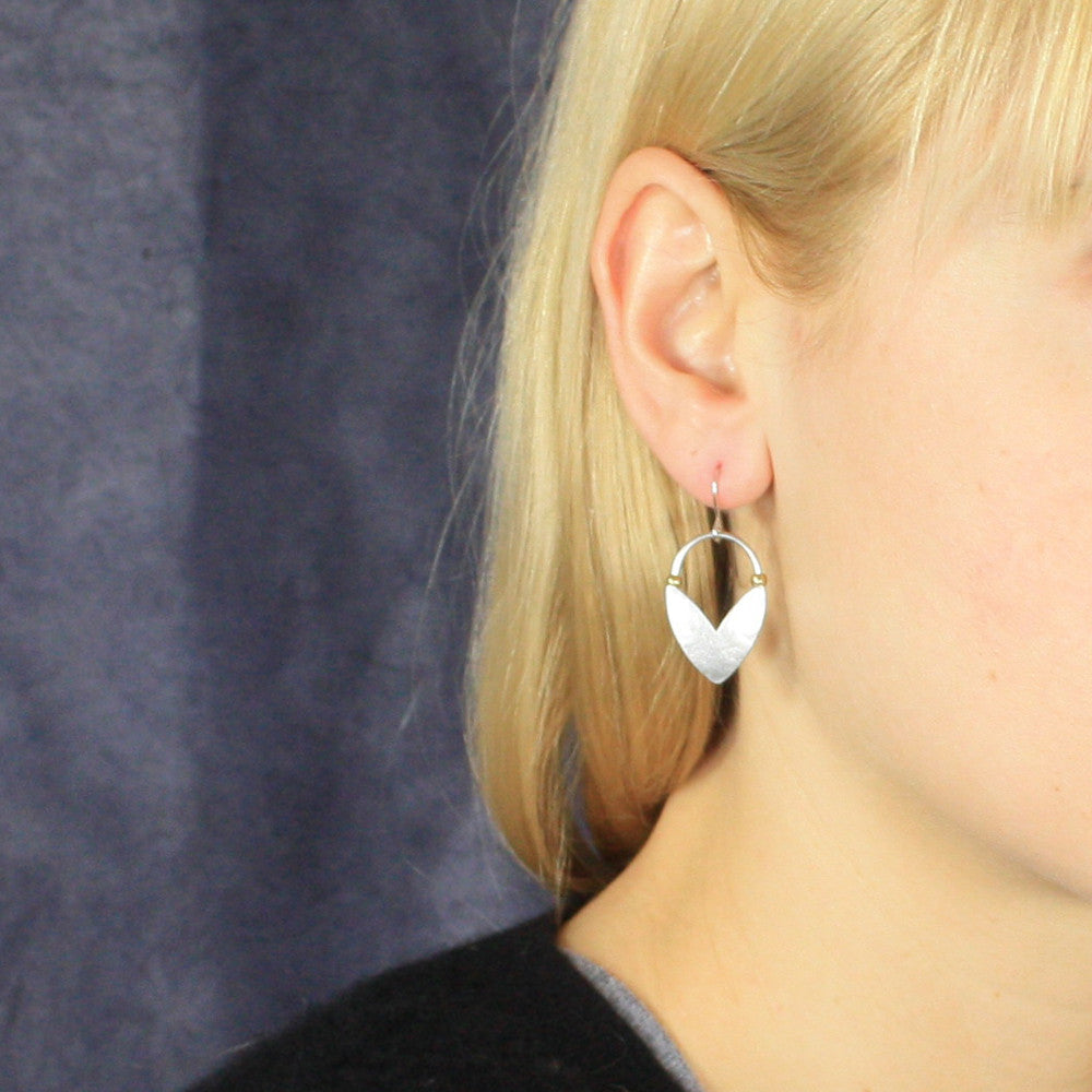 Small Chevron Leaf with Beads Earring