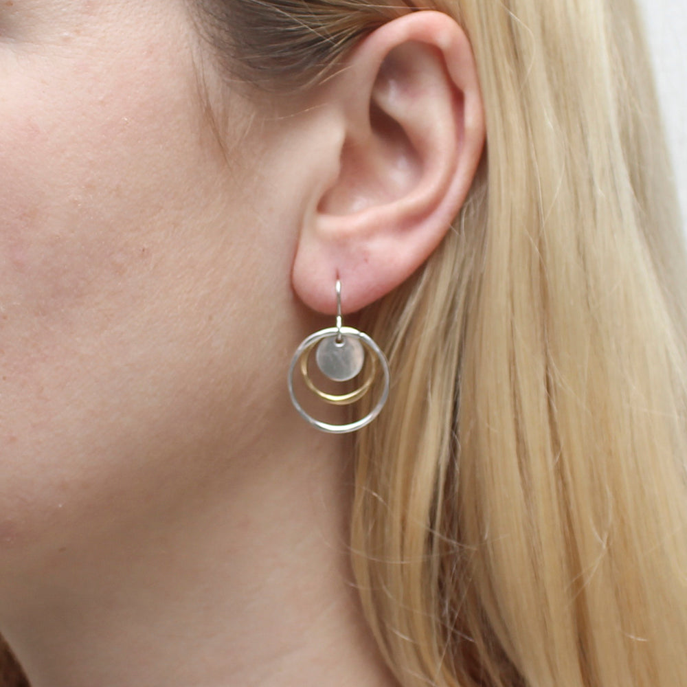 Disc with Rings Earring