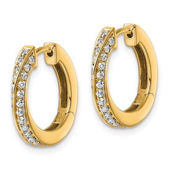 14K Gold & Diamond Huggie Hoops