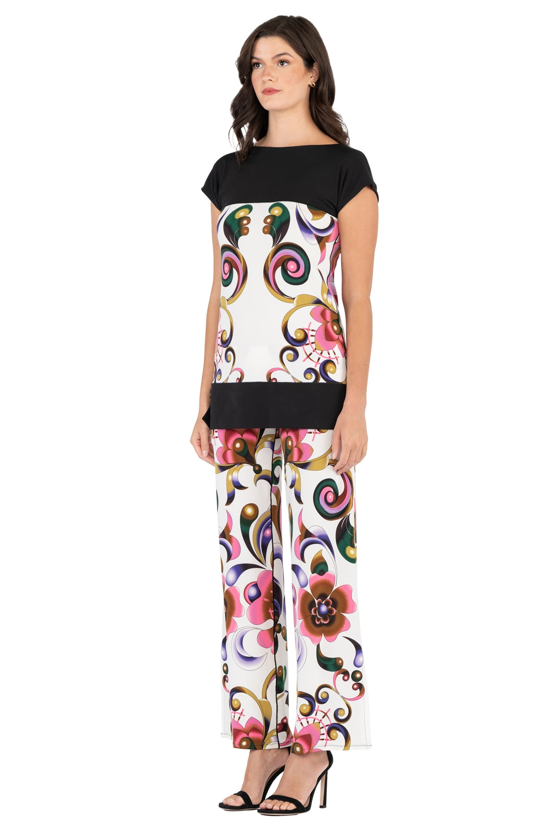 Bust Seam Split Tunic - Relaxed Fit - Ella/Black