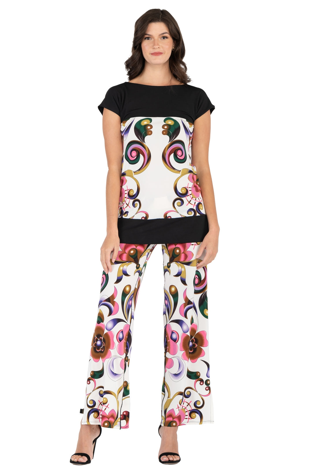 Bust Seam Split Tunic - Relaxed Fit - Ella/Black