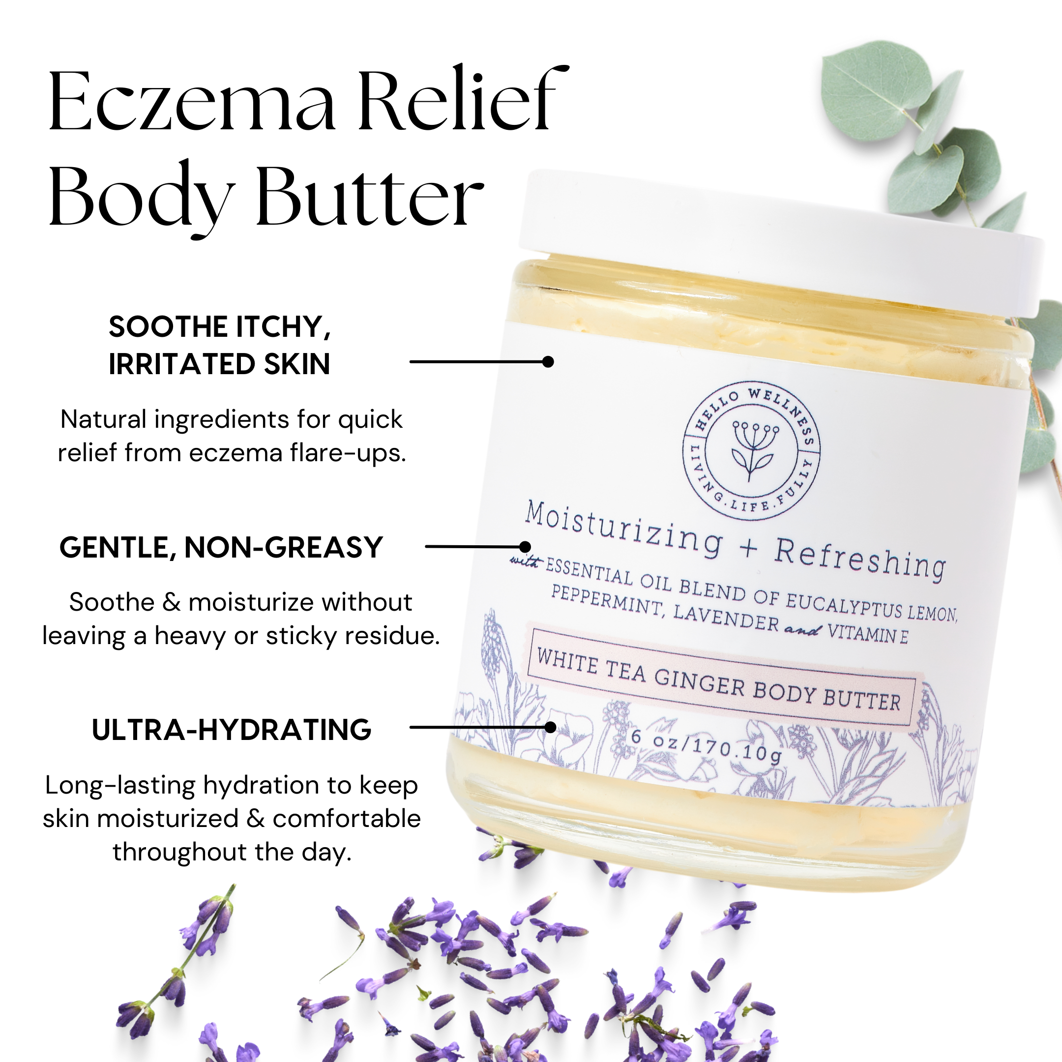 White Tea Ginger Body Butter - Luxurious Moisturizing 3 Oz