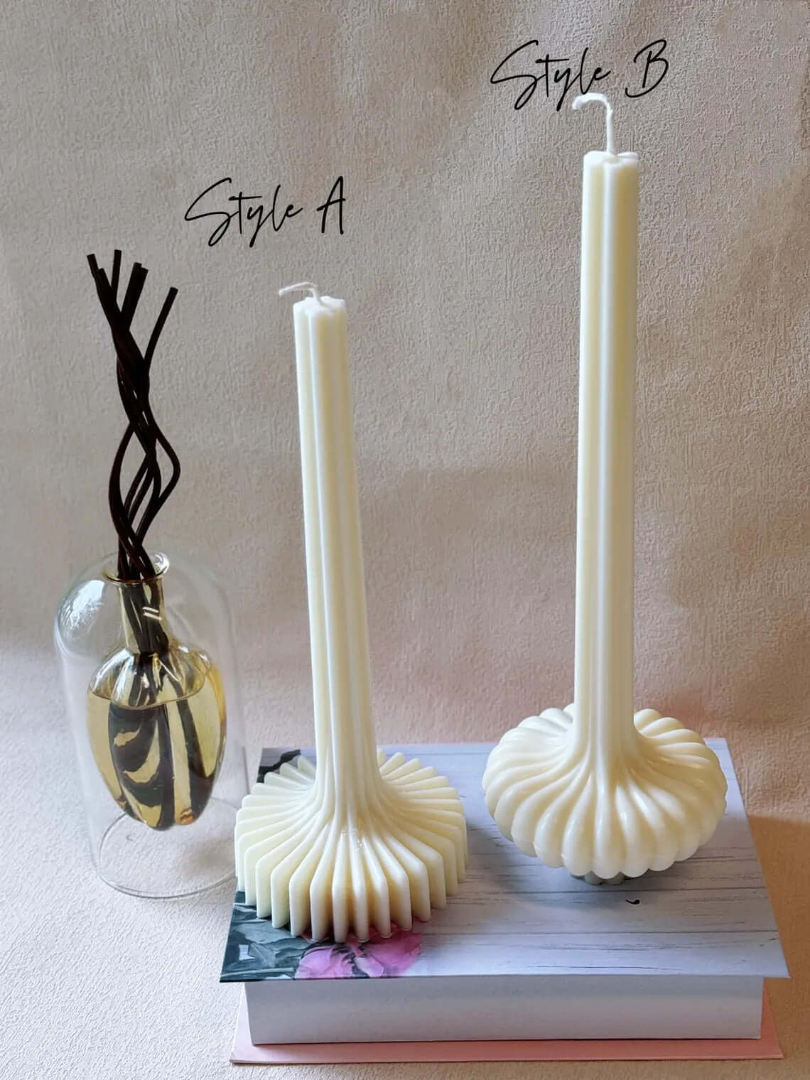 Sculptural Lantern Pillar Soy Wax Candle - 12 In