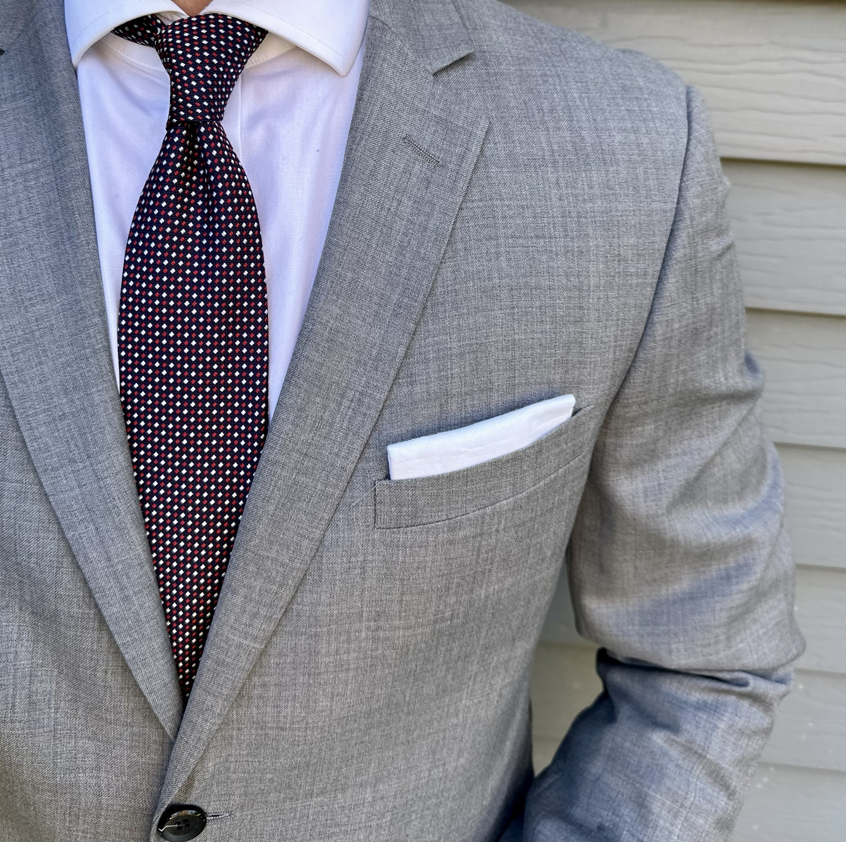 Handmade Ellis Navy Semi Solid Tie - Silk