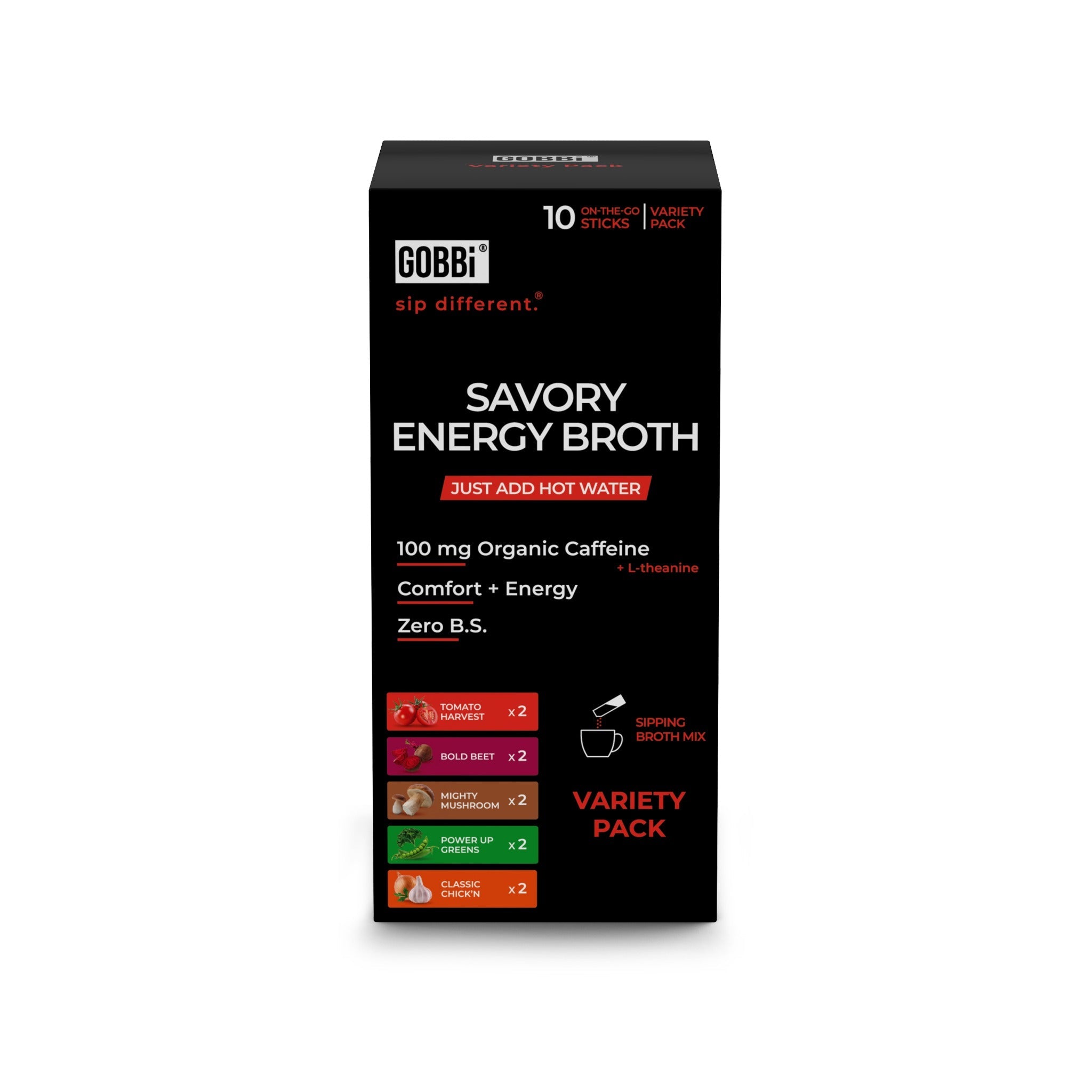 Savory Energy Broth Variety Pack - 10 Or 20 Pack
