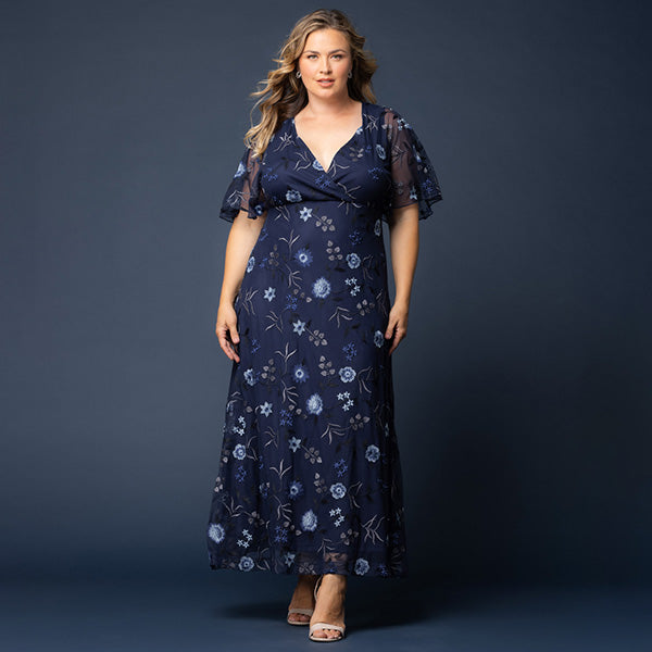 Plus Size Embroidered Elegance Evening Gown
