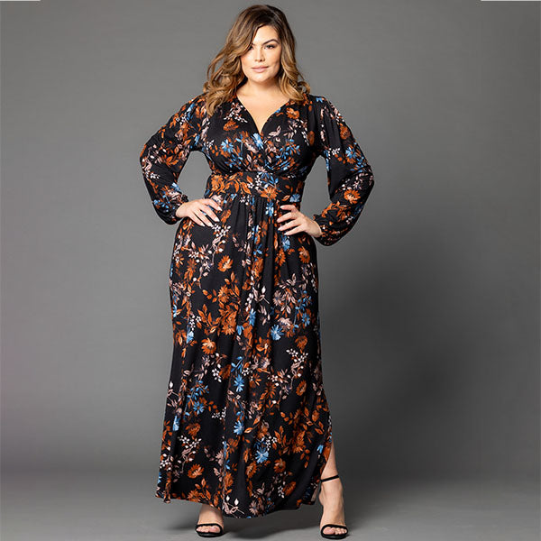 Plus Size Kelsey Long Sleeve Maxi Dress