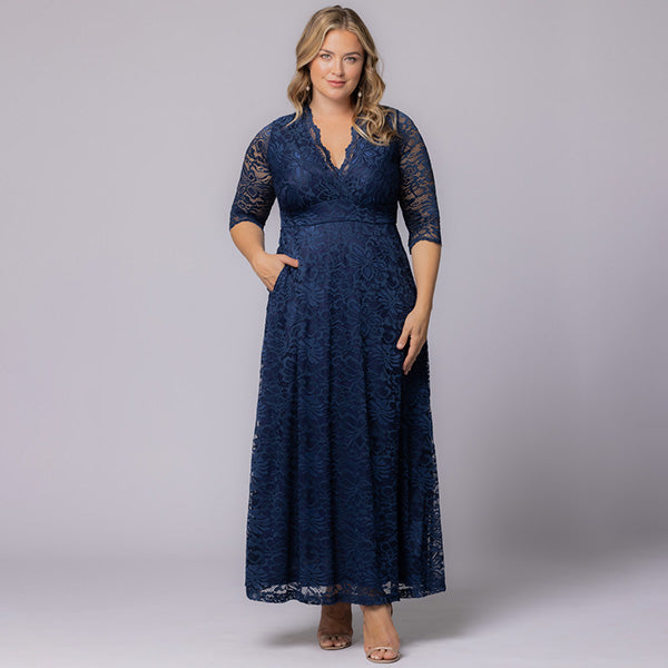 Plus Size Maria Lace Evening Gown