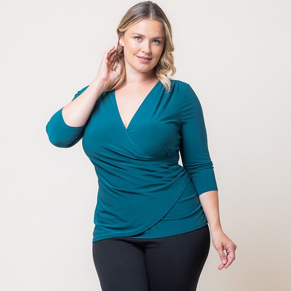 Plus Size Femme Fatale Faux Wrap Top