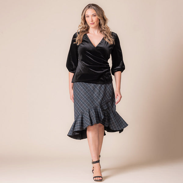 Plus Size Carina Plaid Flounce Skirt