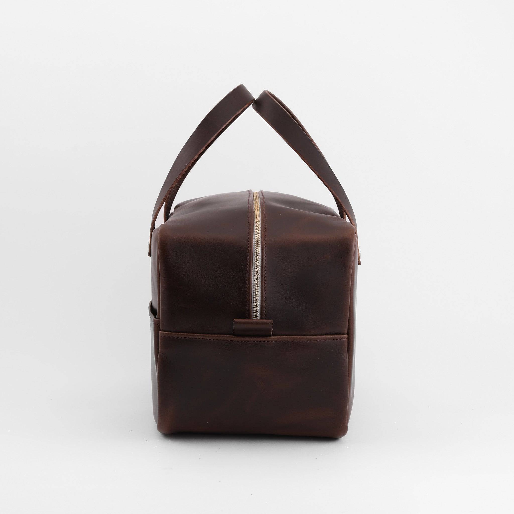 Leather Mini Duffel Crash Bag