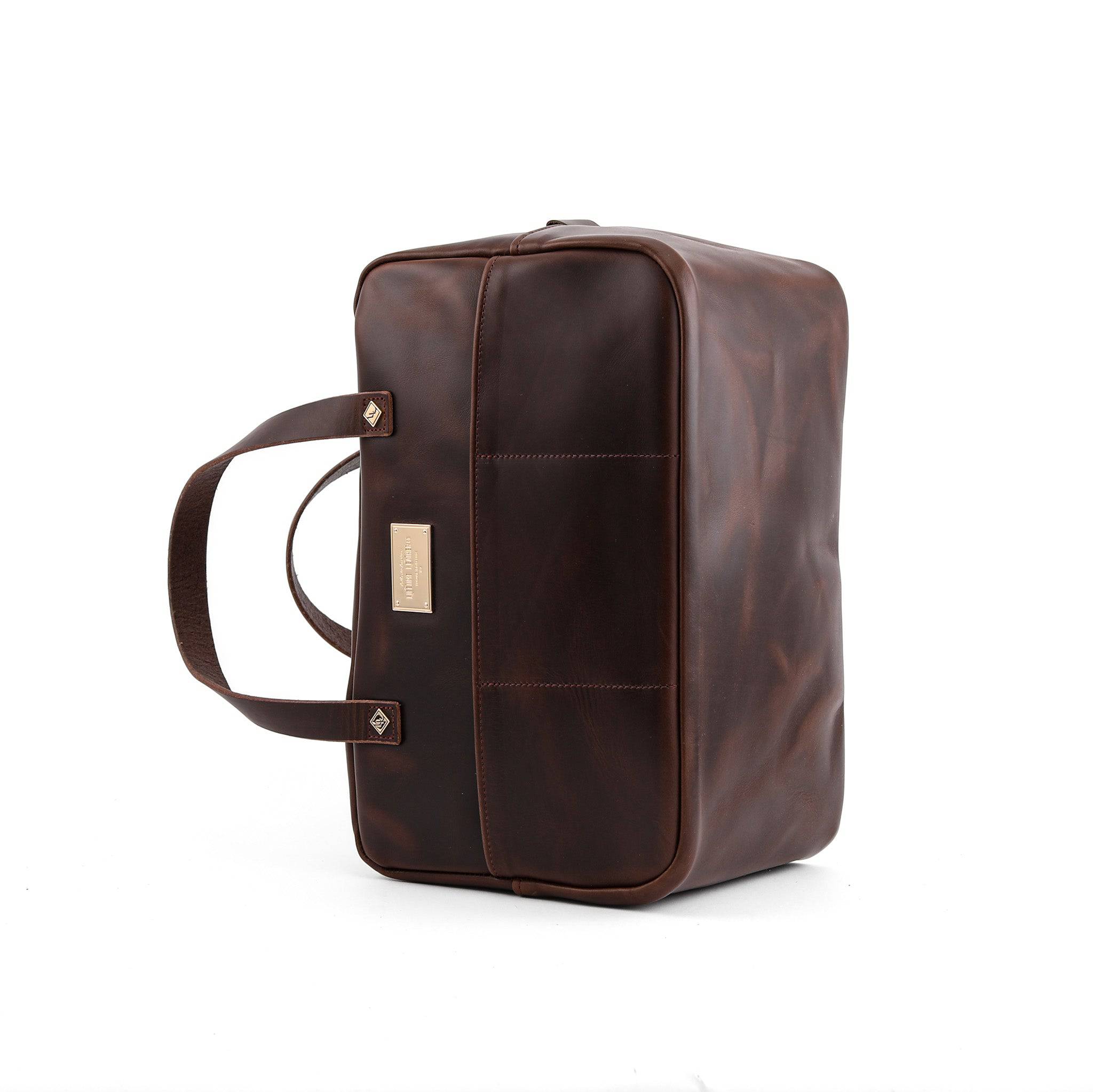 Leather Mini Duffel Crash Bag