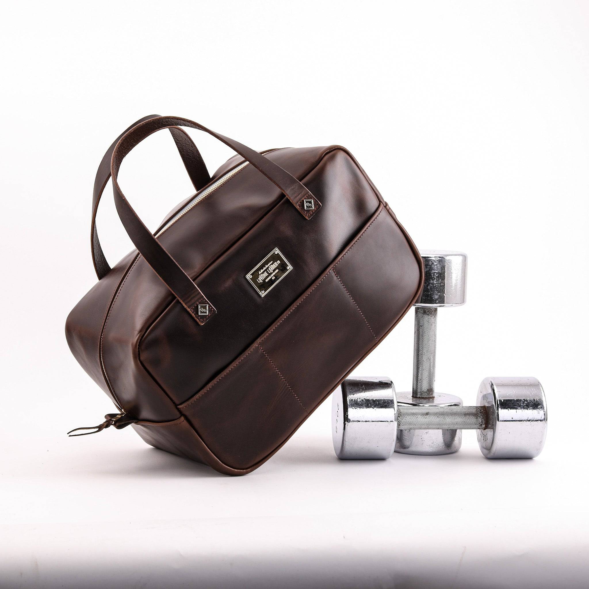 Leather Mini Duffel Crash Bag