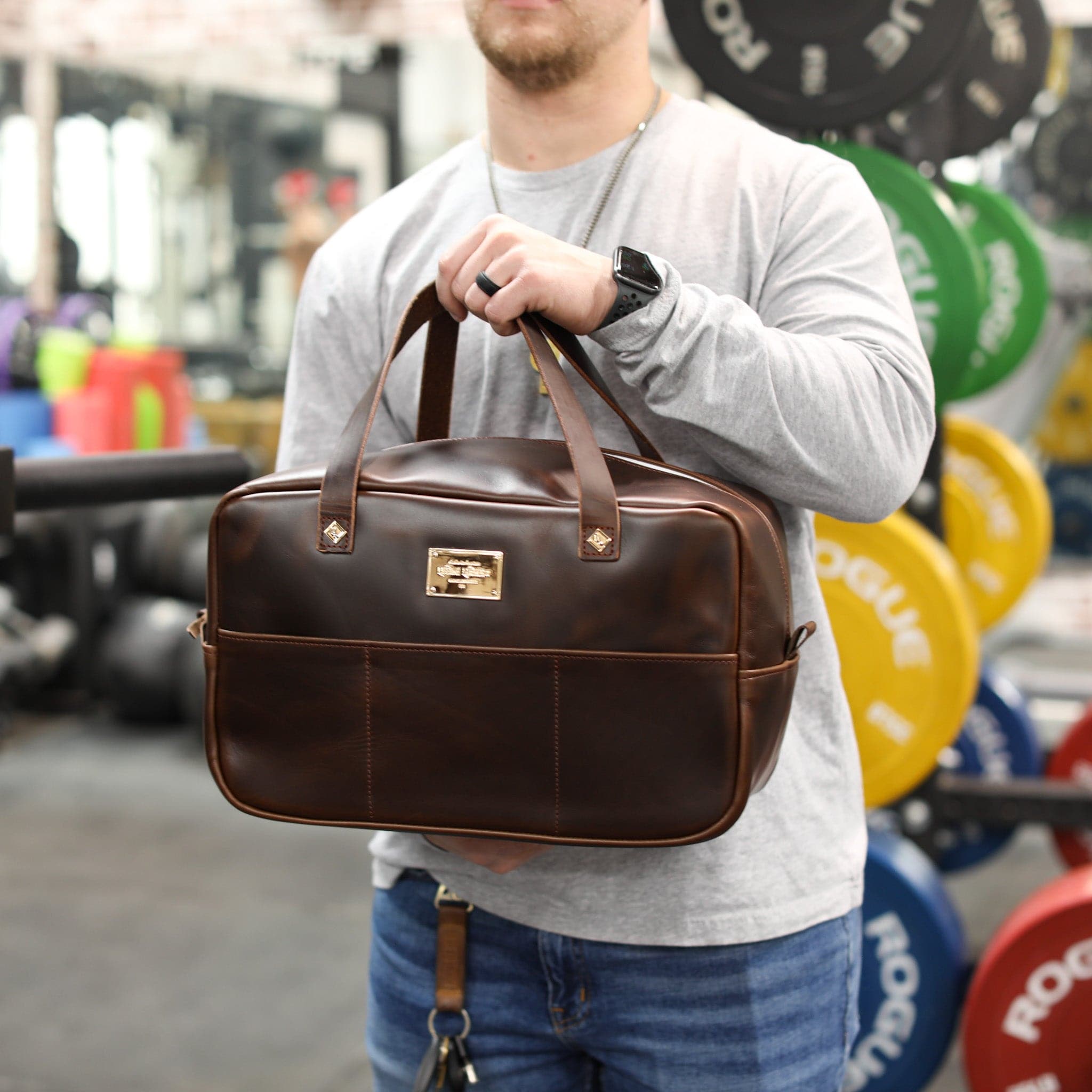 Leather Mini Duffel Crash Bag